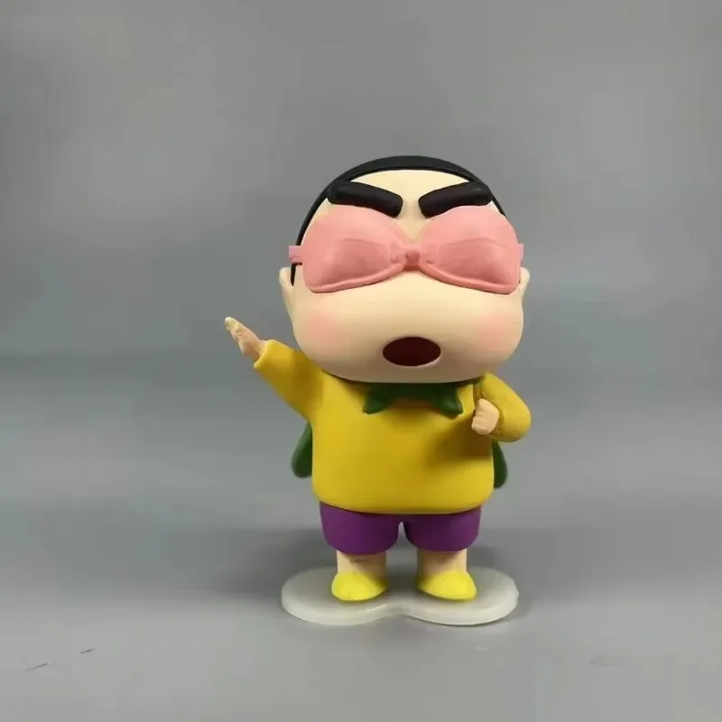 

New Superman Crayon Shin-chan Eyepatch Shin-chan Cloak Desktop Ornaments Toys Animation Figures Model Dolls For Children's Gifts