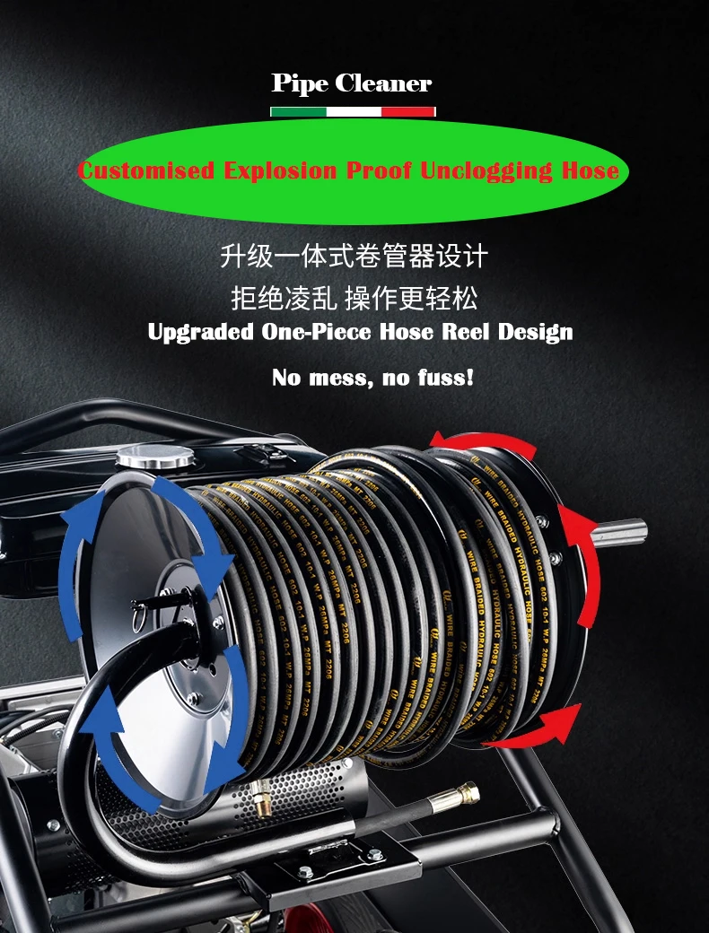 Industrial diesel Pressure Washer Equipment Pipeline Drain Cleaning Machine Water Jet High Pressure Pipe Cleaner view 2