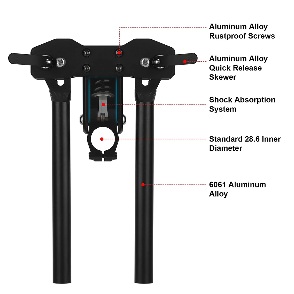 

Folding Handlebars For Mountain Bike Scooter Replacement 0-24° Adjustable Shock Handlebars For 22.6mm Bike Fork Diameter