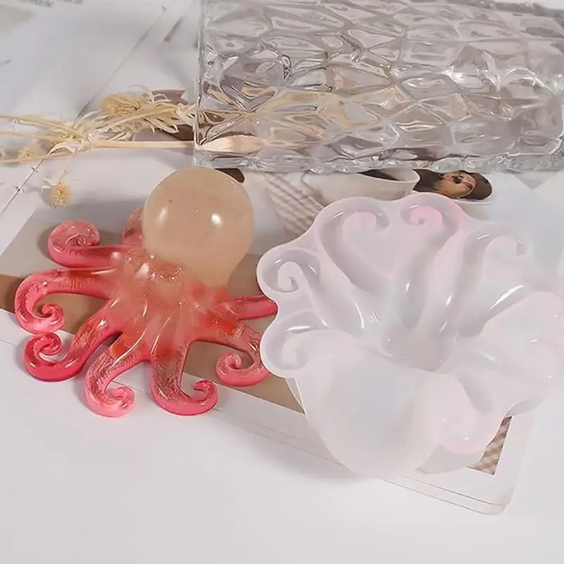 DIY Ornament Crystal Epoxy Resin Mold Ocean Octopus Mirror Silicone Mold