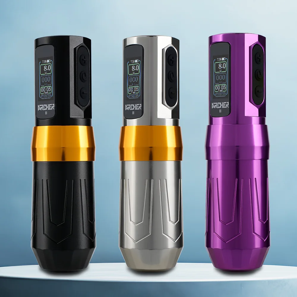

Wireless Tattoo Pen Machine with 2000mAh Battery Hollow Cup Motor HD Color Screen for Professional Tattoo Artists