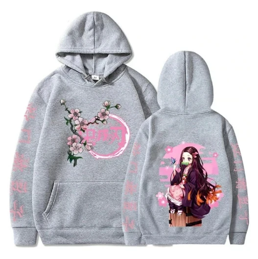 Kimetsu No Yaiba Demon Killer Sudadera con capucha Anime Kamado Nezuko Sudadera con capucha Otoño Invierno nueva moda Vintage hombres y mujeres ropa de calle