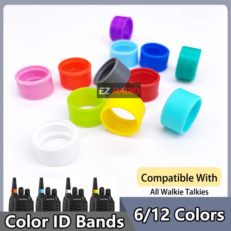 Antenna ID Bands Bands Baofeng Radio DM-32 UV-5RH Pro Mini-5 Quansheng UV-K6 UV-K5 Walkie Talkie Antenna Rubber Ring Color Bands
