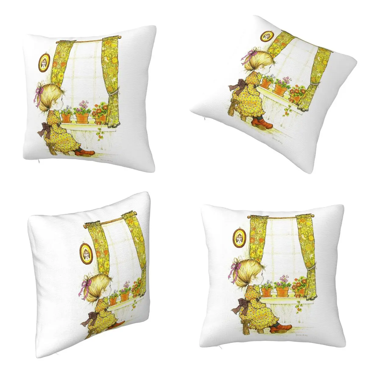 Sarah Kay Swing Girl Square Pillowcase Cushion Cover Pillow Case Throw Pillow Cover for Home Sofa Living Room