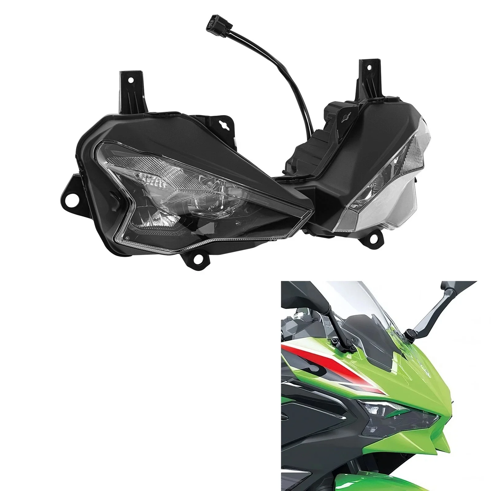 Motorcycle Front LED Headlight Assembly For Kawasaki Ninja 636 ZX6R Ninja 500 2024-2025 Head Lamp