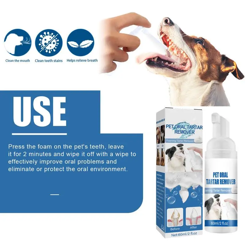 Pet Tartar Remover Natural Plaques Remover For Dogs Cats Freshen Breath Foam For Dogs Cats Support Healthy Gums Pet Care Product