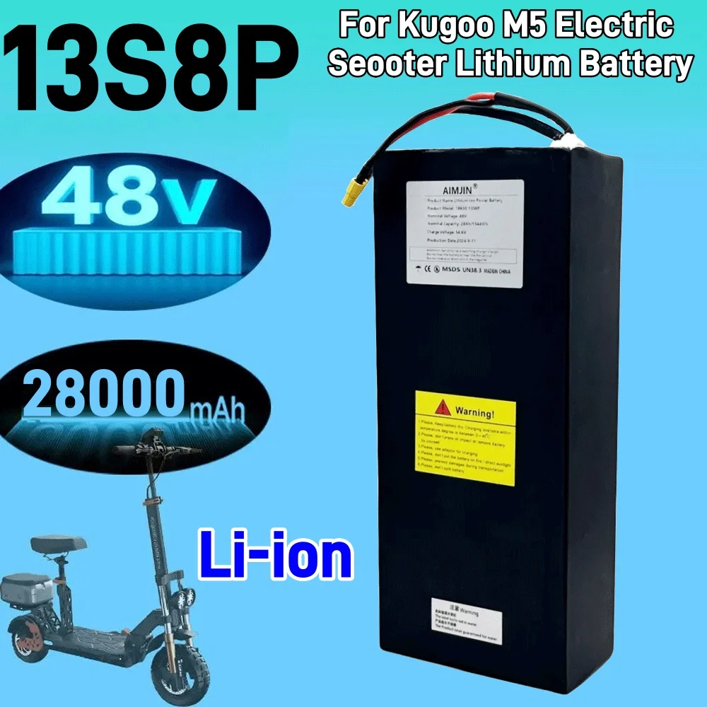 

13S8P 48V 28000mAh Lithium Ion Battery Pack for Kugoo M5/M5Pro/MaxSpeed Folding Electric Scooter Battery Built in BMS