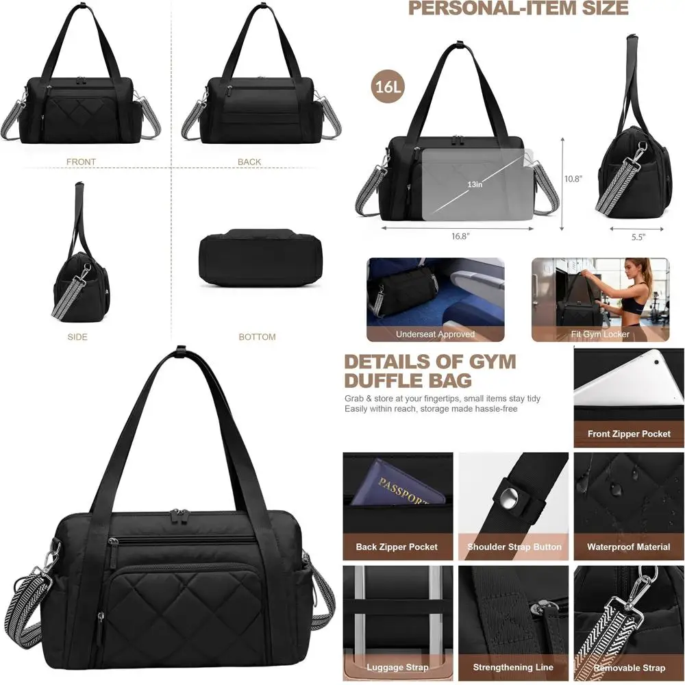 

Легкая женская сумка для выходных с отделением для влажных вещей — идеально подходит для путешествий, спортзала и танцев