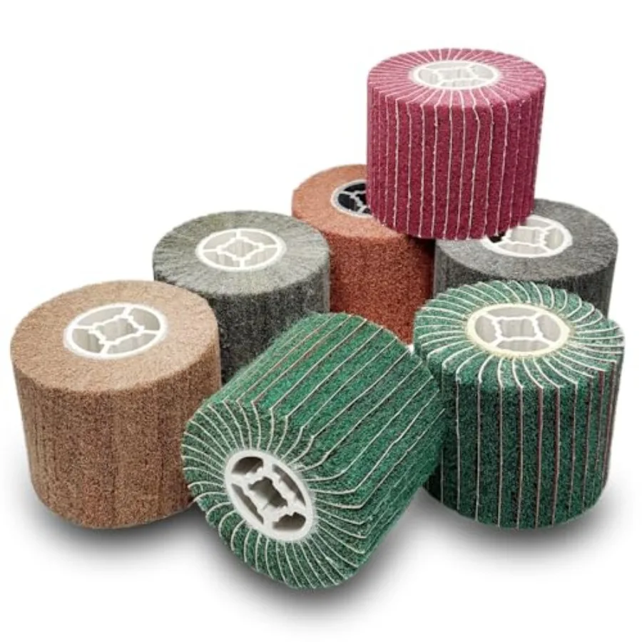 

7 Pack Non Woven Wire Abrasive Drawing Polishing Wheel with Sandpaper for The Surface Treatment of Metal Products Grit : 120sp/