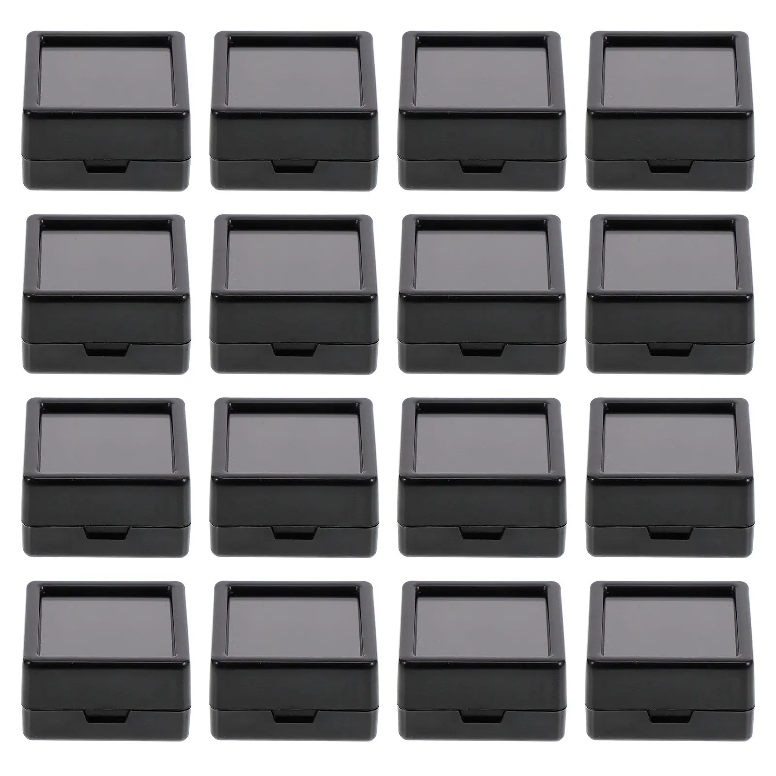 

24Pcs Black Gems Storage Box Clear Lid Jewelry Display Box Cushioned Interior Secure Closure Ideal for Gemstones Jewelry