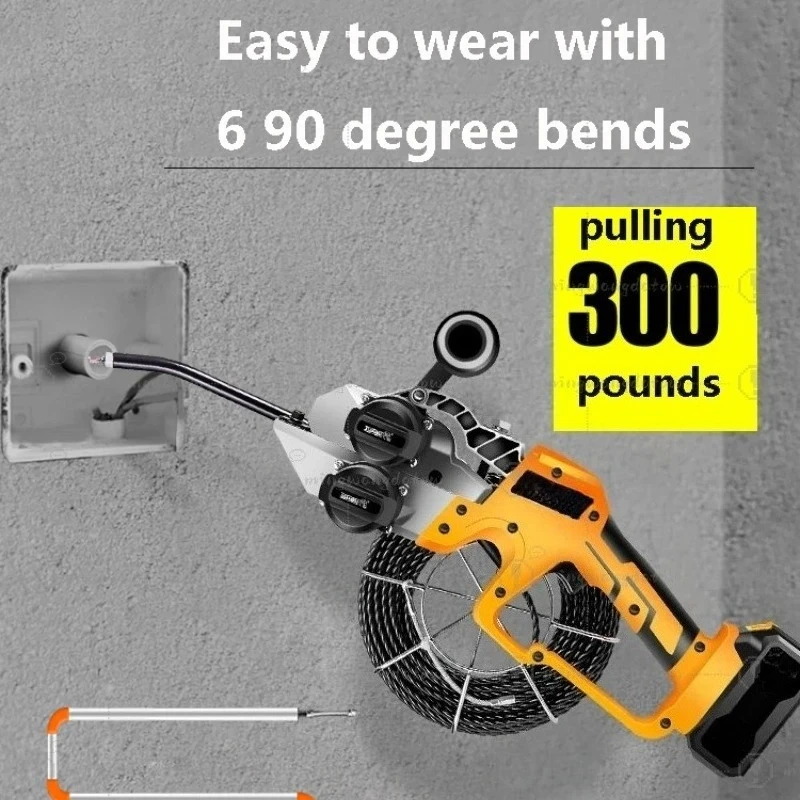 Automatic Wire Puller Through Wall Rechargeable Stringing Electric Cable Pulling Machine Guiding Line Threading Electrician Tool
