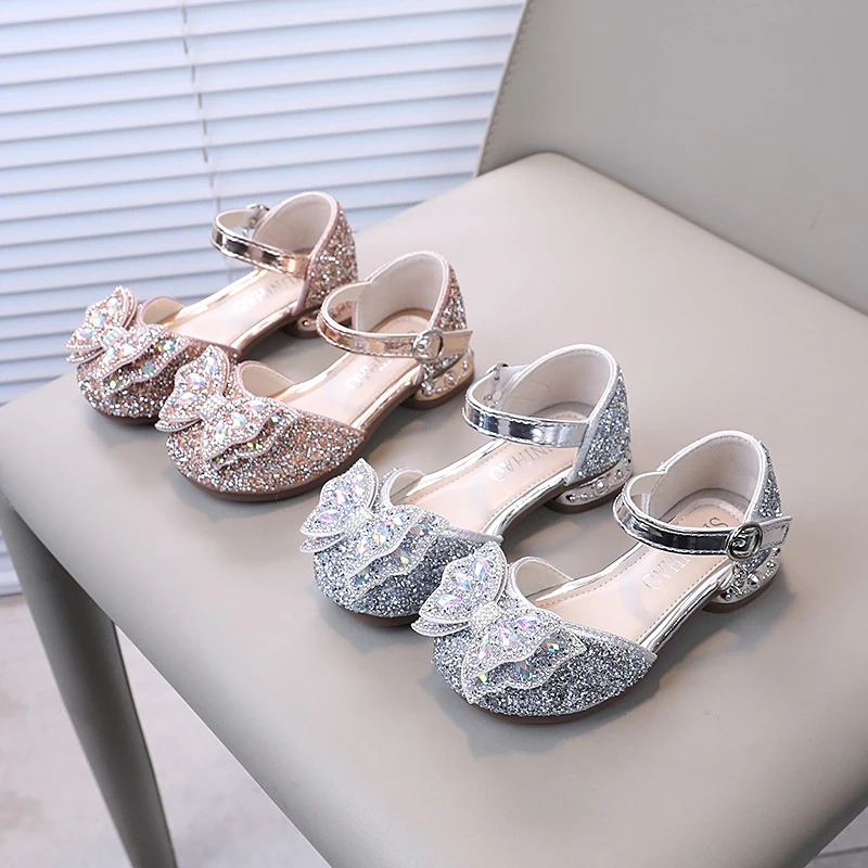 

Kids Crystal Sandals for Girls 2025 Summer New Children's School Performance Dance Shoes Non-slip Elegant Toddler Party Flats