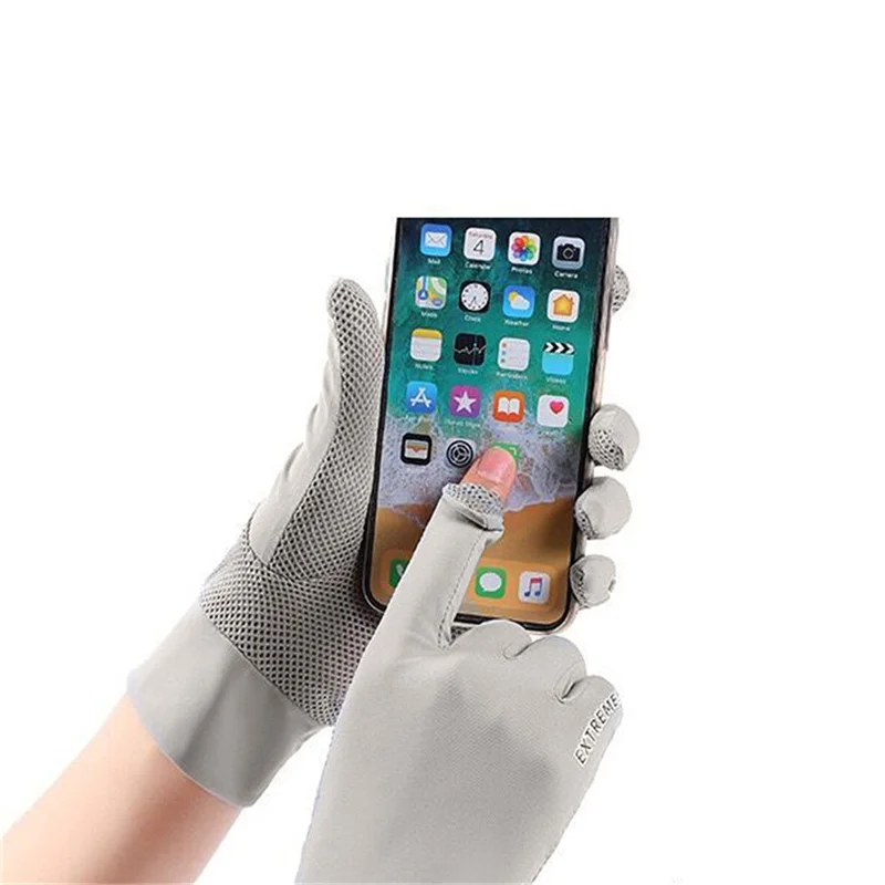 قفازات واقية من الشمس مضادة للأشعة فوق البنفسجية للنساء ، حرير ثلجي ، شبكة رقيقة ، تنفس ، يمكن فتحها ، قيادة بأطراف الأصابع ، أزياء السيدات ، الصيف #3
