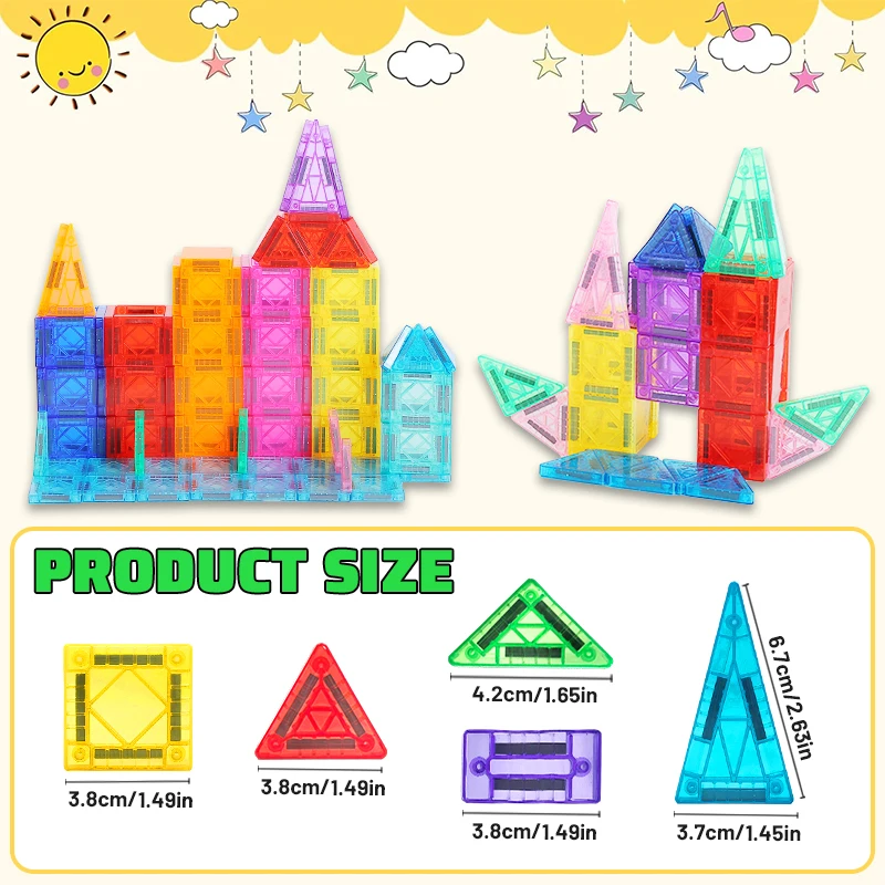 مجموعات بناء مكعبات البناء المغناطيسية للأطفال بنين بنات لتقوم بها بنفسك ألعاب تعليمية مونتيسوري هدية 32/66/96/136 قطعة