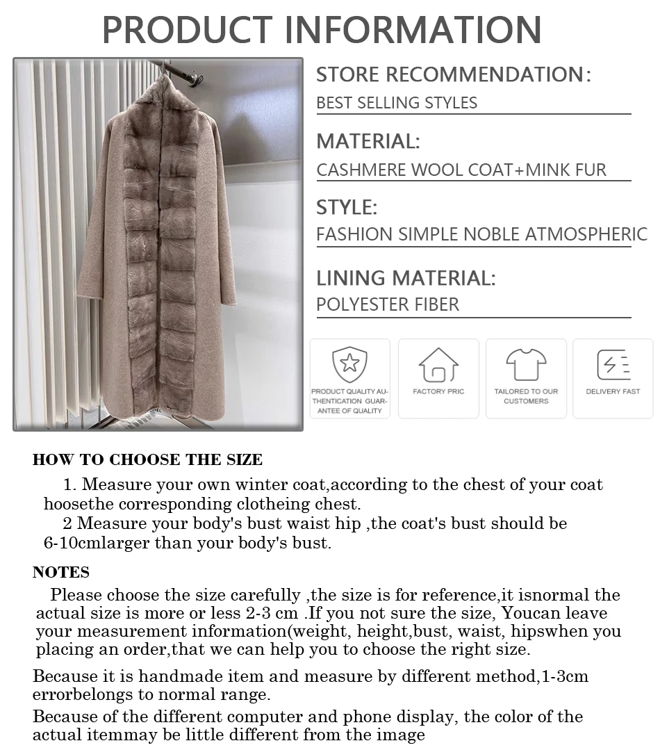 Wool Blend Jacket Matching Belt Women Wool Coat Luxury Women New Style Cashmere Coat Women