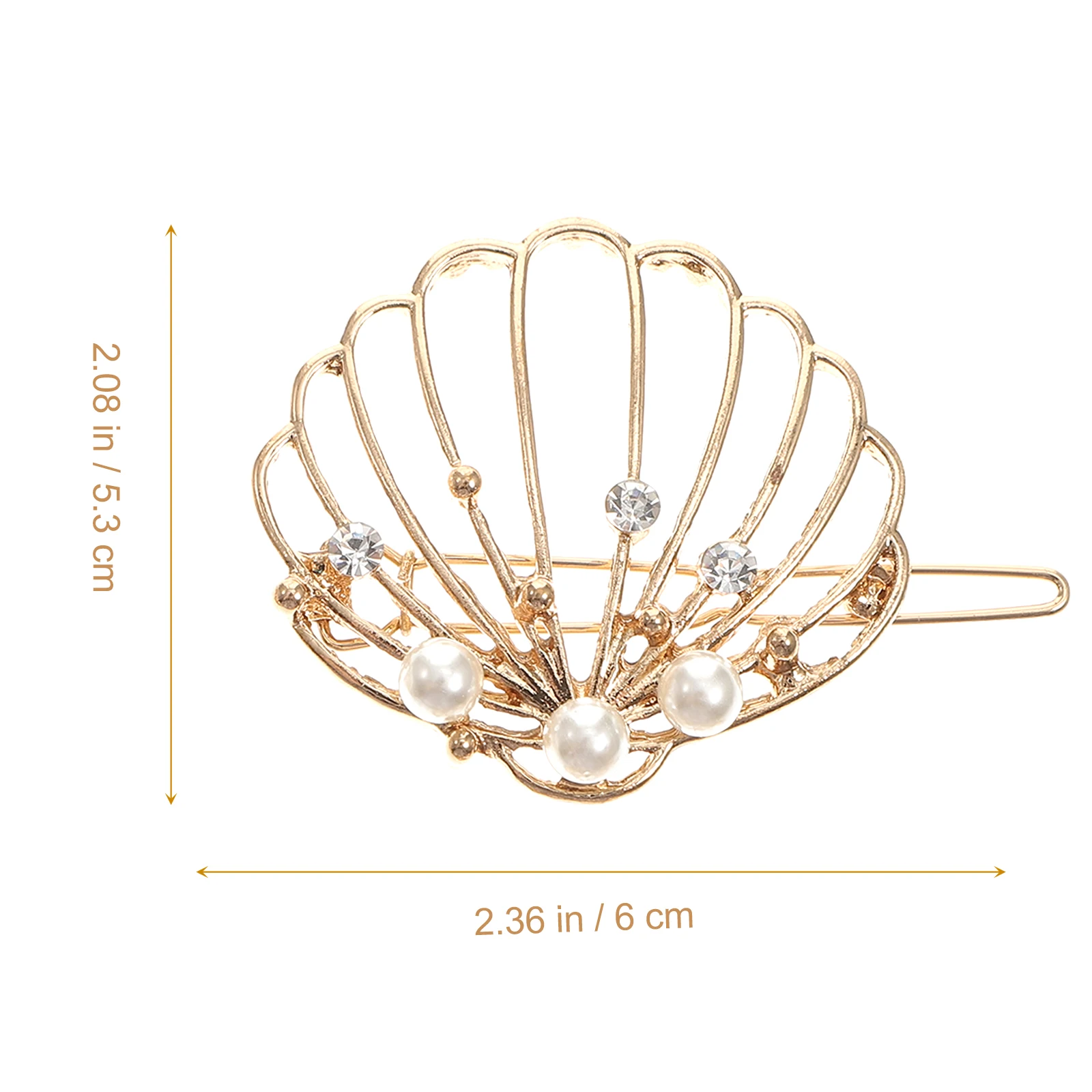 

3 Pcs Shell Barrettes Hollow Hairpin Clip for Women Clips Sector Pearl Alloy Seashell Accessories Metal Miss