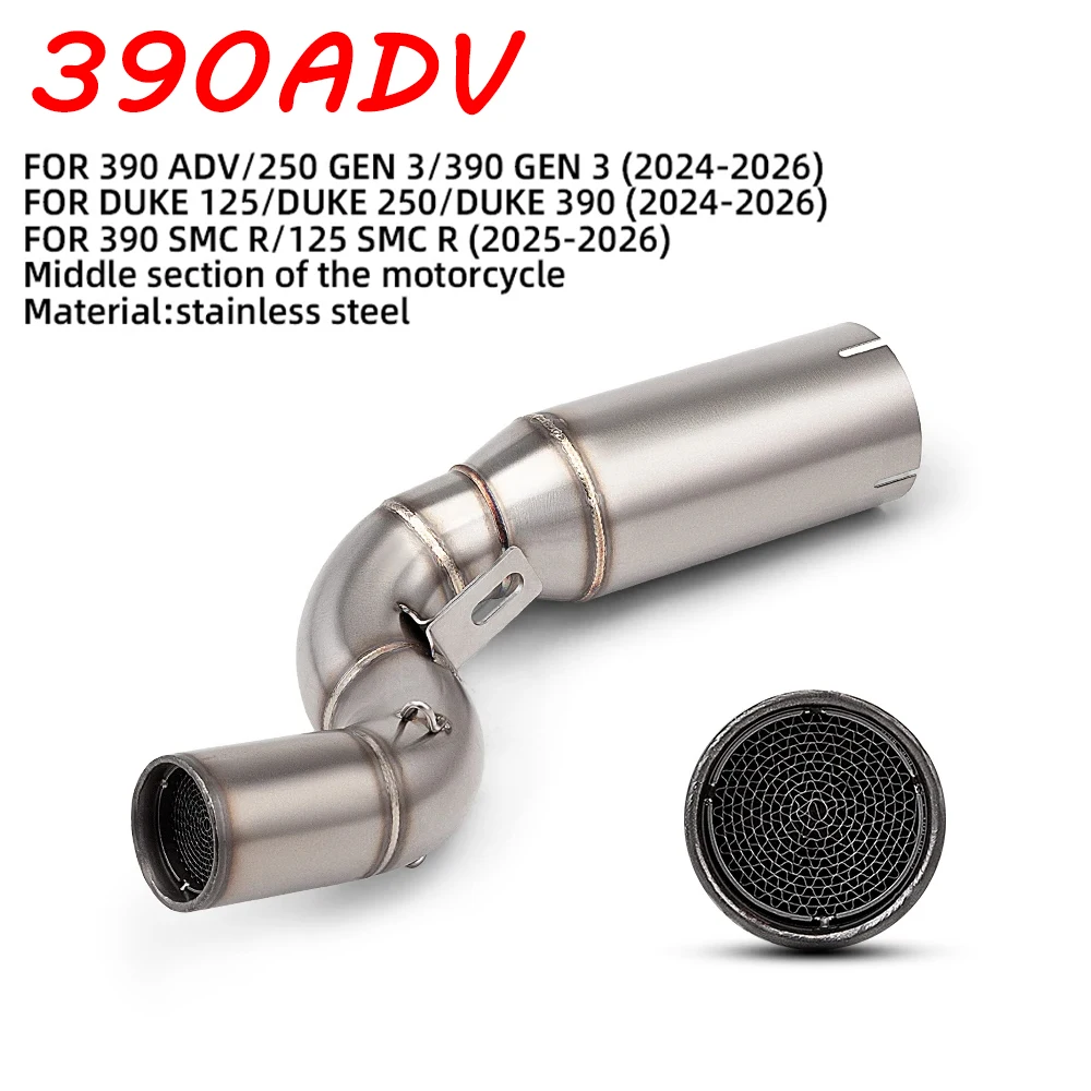 51mm Direktvertrieb Motorrad-Auspuff Motorrad-Mittelrohr Schalldämpfer für DUKE 390 250 125 2024 - 2026