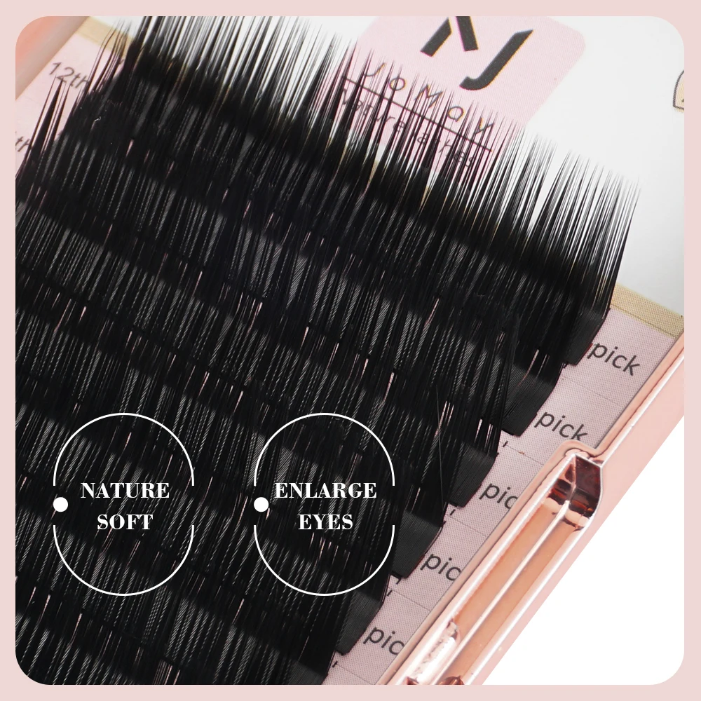 JOMAY L/M Curl 7-15mm Faux Mink Natural Individual Eyelash Extension Curl L M Soft False Lashes Supplies