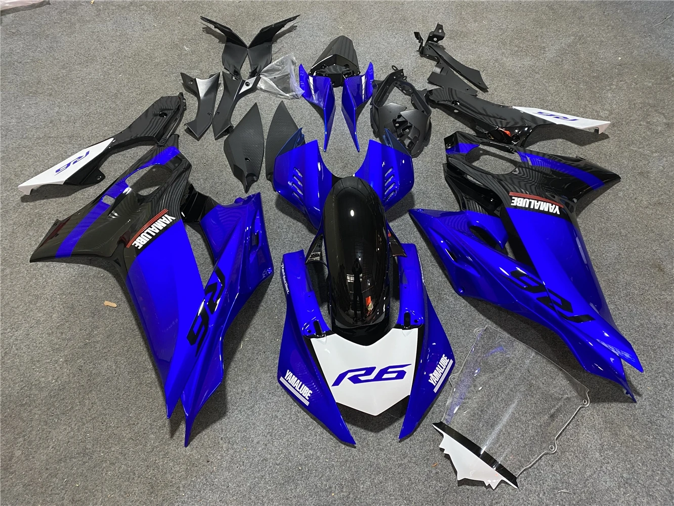 Motorcycle Fairing Kit Suitable for Yamaha R6 17-21 Years YZF600 2017 2018 2019 2020 2021 Fairing Blue White