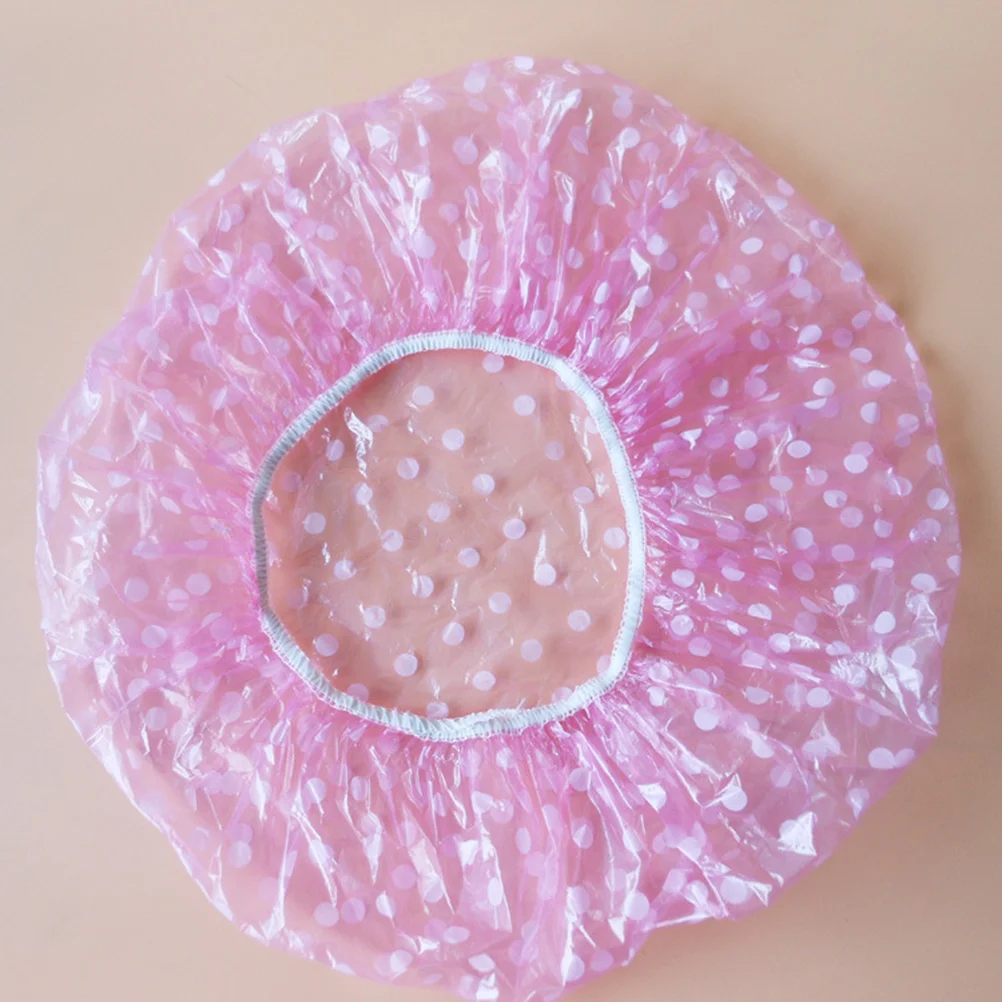 

60Pcs Floral Print Shower Cap Disposable Hygienic Pe Hair Protector Keep Hair Dry in Shower for Home Travel Multipack