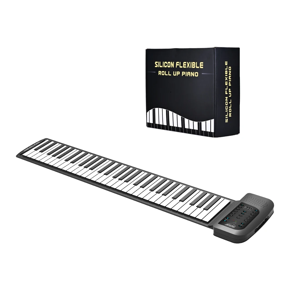 New Portable 61 Keys Flexible Silicon Roll Up Piano USB Electronic MIDI Keyboard Hand Rolled Musical Instrument