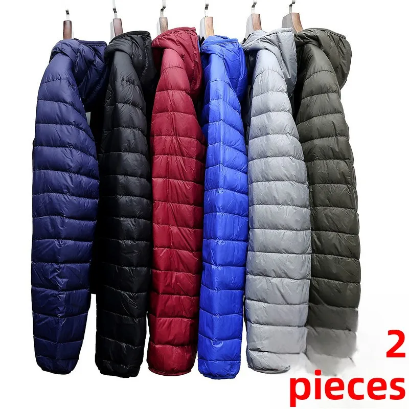 

Men's Mid-Length Thiened Cotton Jaet Korean Sle Winter Parka Coat Sli Ci Casual Wear White Du down Filling