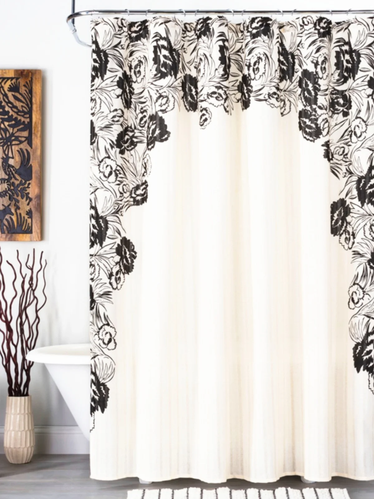 

Европейская романтическая черная шторка для ванной из чистого хлопка, водонепроницаемая, утолщенная, с защитой от плесени