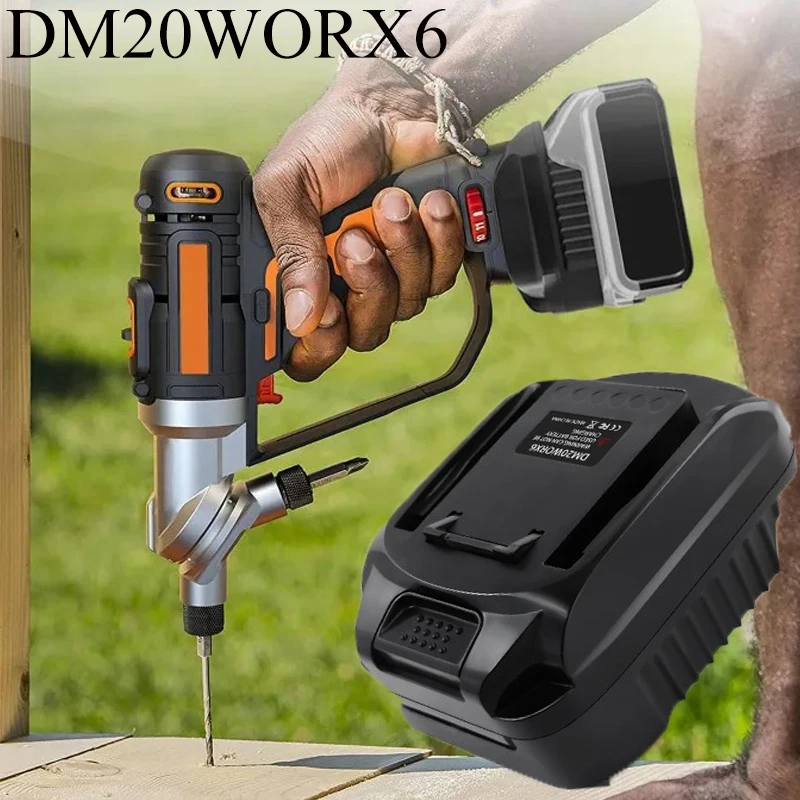 

Adapter DM20WORX6 for Milwaukee 18V for Dewalt 18/20V Lithium Ion Batteries Compatible for WORX 20V 6-Pin Cordless Power Tools