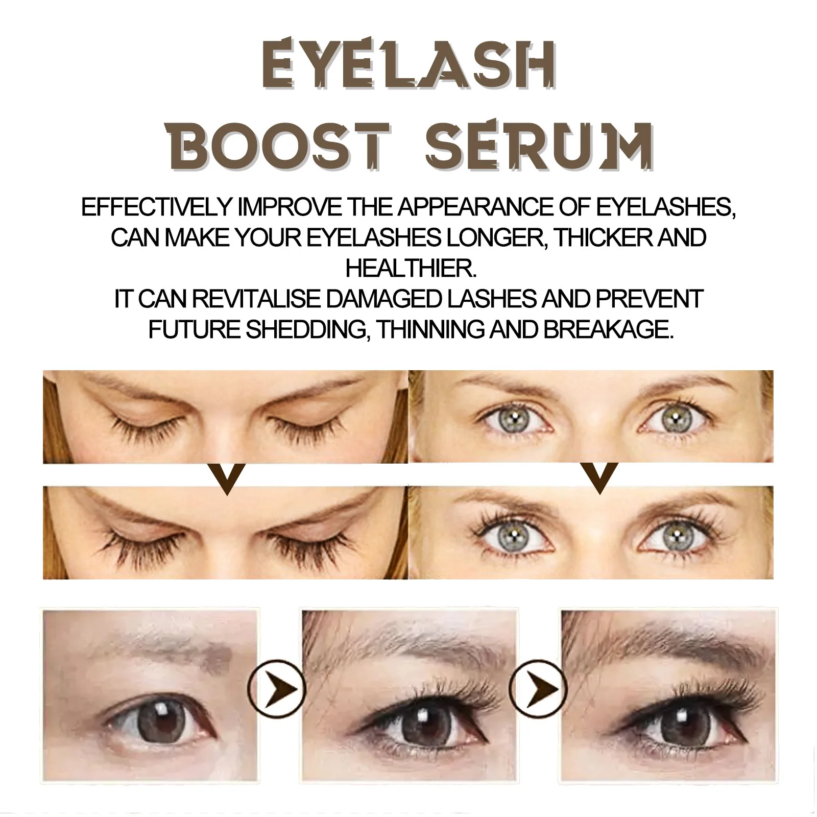 EELHOE Eyelashes Growth Serum Fast Lengthening Thicker Lashes Nourishing Treatment Curling Natural Lifting Enhance Liquid Makeup