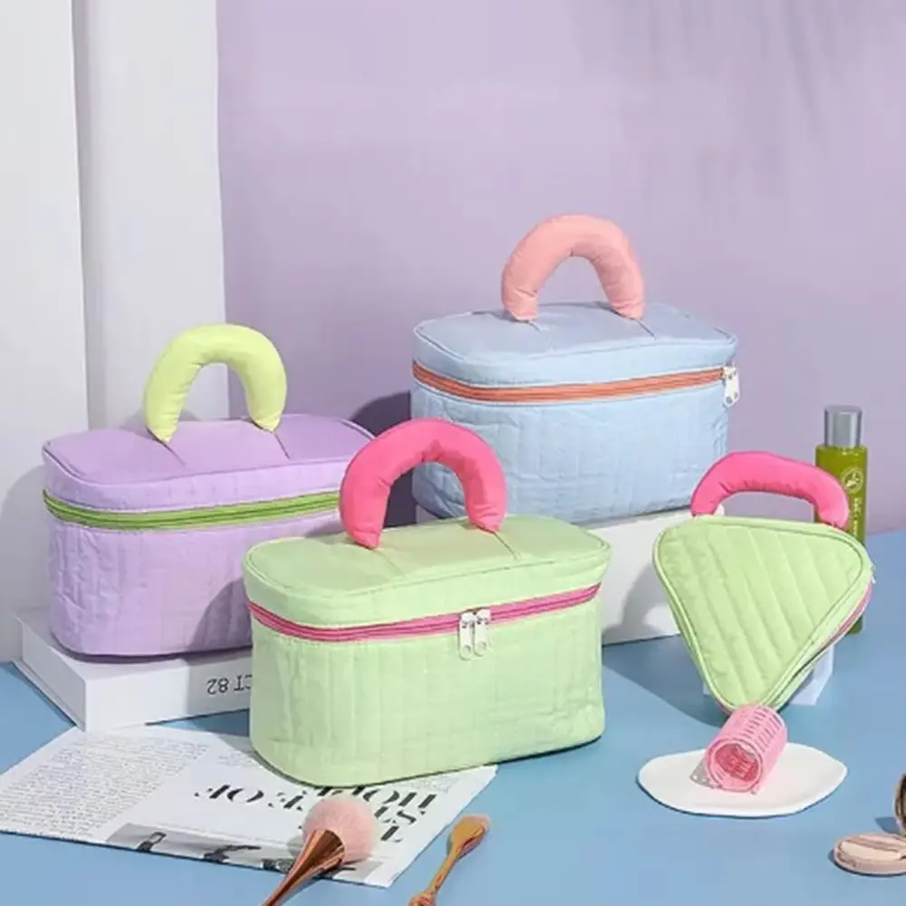 

1 шт. портативная квадратная/треугольная косметичка, большая винтажная сумка для хранения уходовой косметики, многофункциональная дорожная сумка для туалетных принадлежностей в конфетных цветах