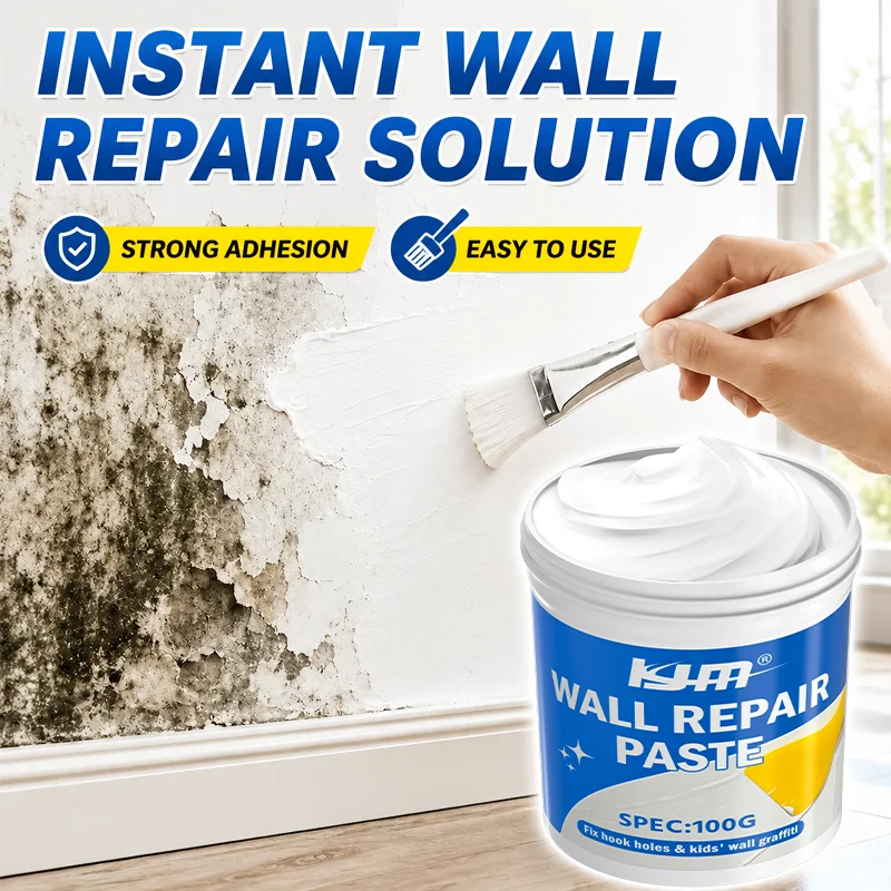 KJM Wall Repair Paste 100G Quick Dry Crack Hole Filler For Interior Walls Smooth Finish Easy Apply Home Renovation