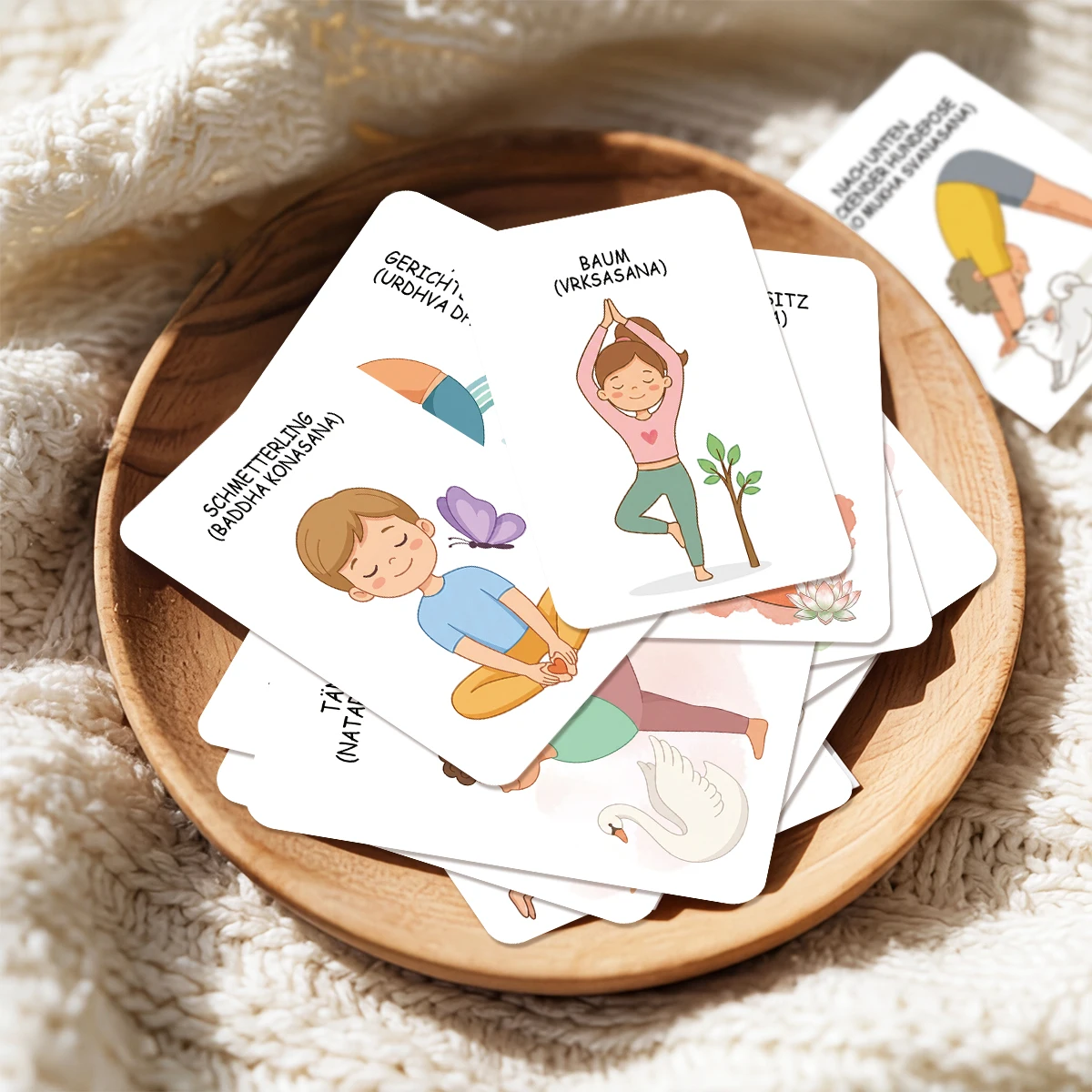 24pcs German/English Yoga Pose Cards,Playful Yoga Learning Deck,Fun Exercise Cards For Home,Class,Yoga Studio,Gift For Beginners - view 5