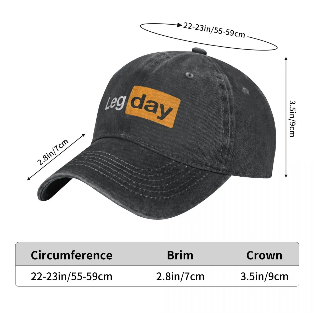 Leg Day Gym Baseball Cap Merch Vintage Distressed Washed Bodybuilding Fitness Dad Hat for Men Women Outdoor Summer Adjustable