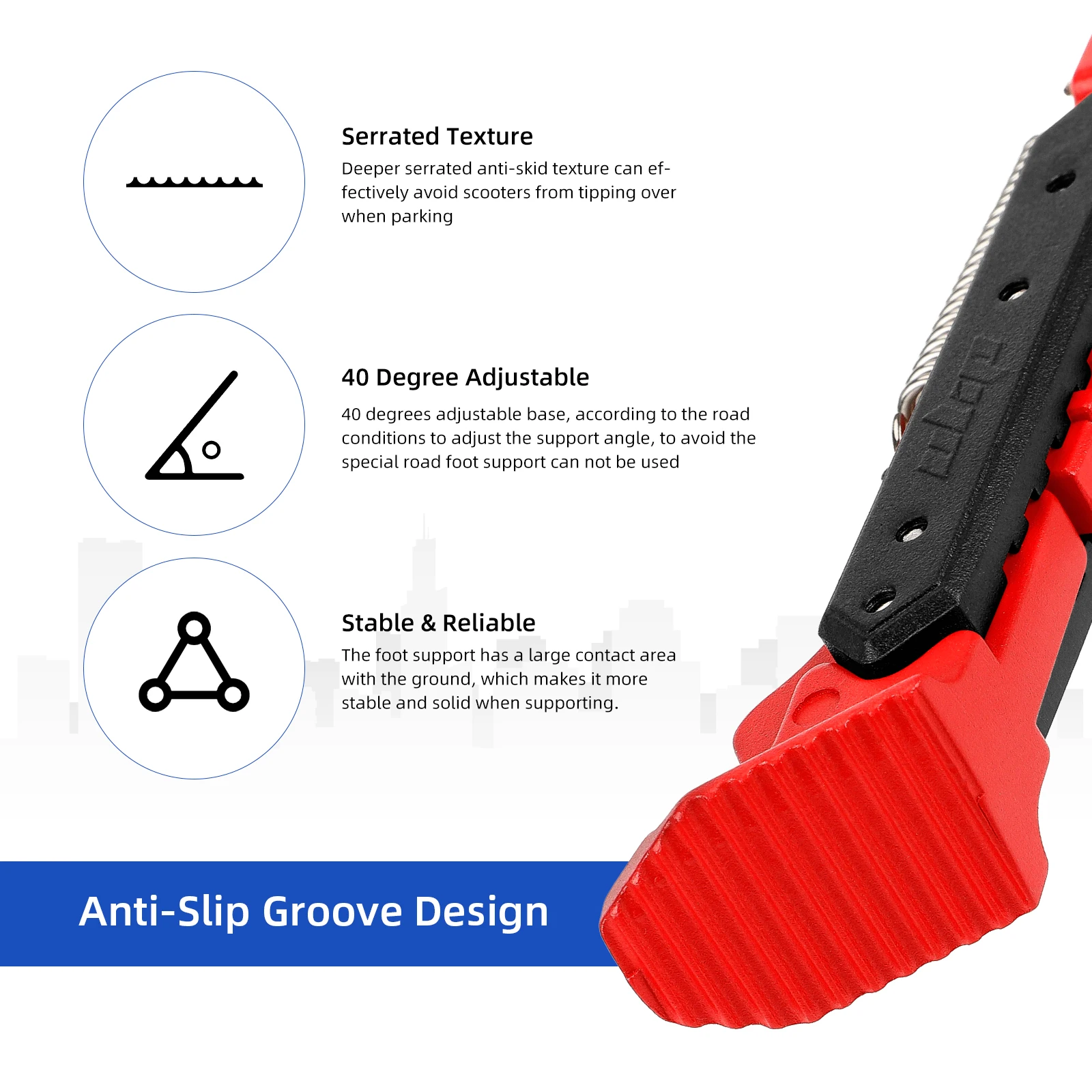 ULIP-Soporte de pie de estacionamiento lateral extensible para patinete eléctrico, actualización V2, para Ninebot Max G30 y Xiaomi Serie Scooter