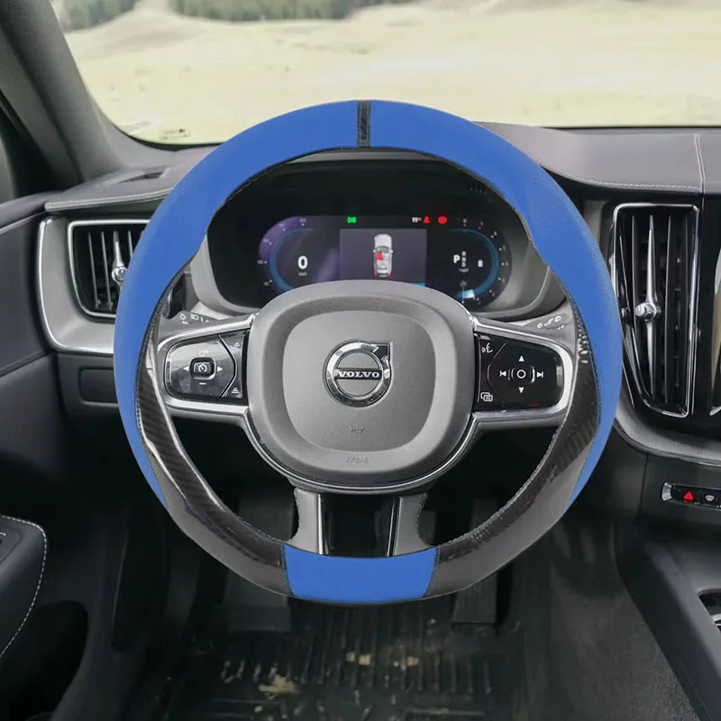 

38CM Car Steering Wheel Cover For Volvo XC60 2010 2011 2012 2013 2014 2015 2016 2017 2018 2019 2020 2021 2022 2023 2024 2025