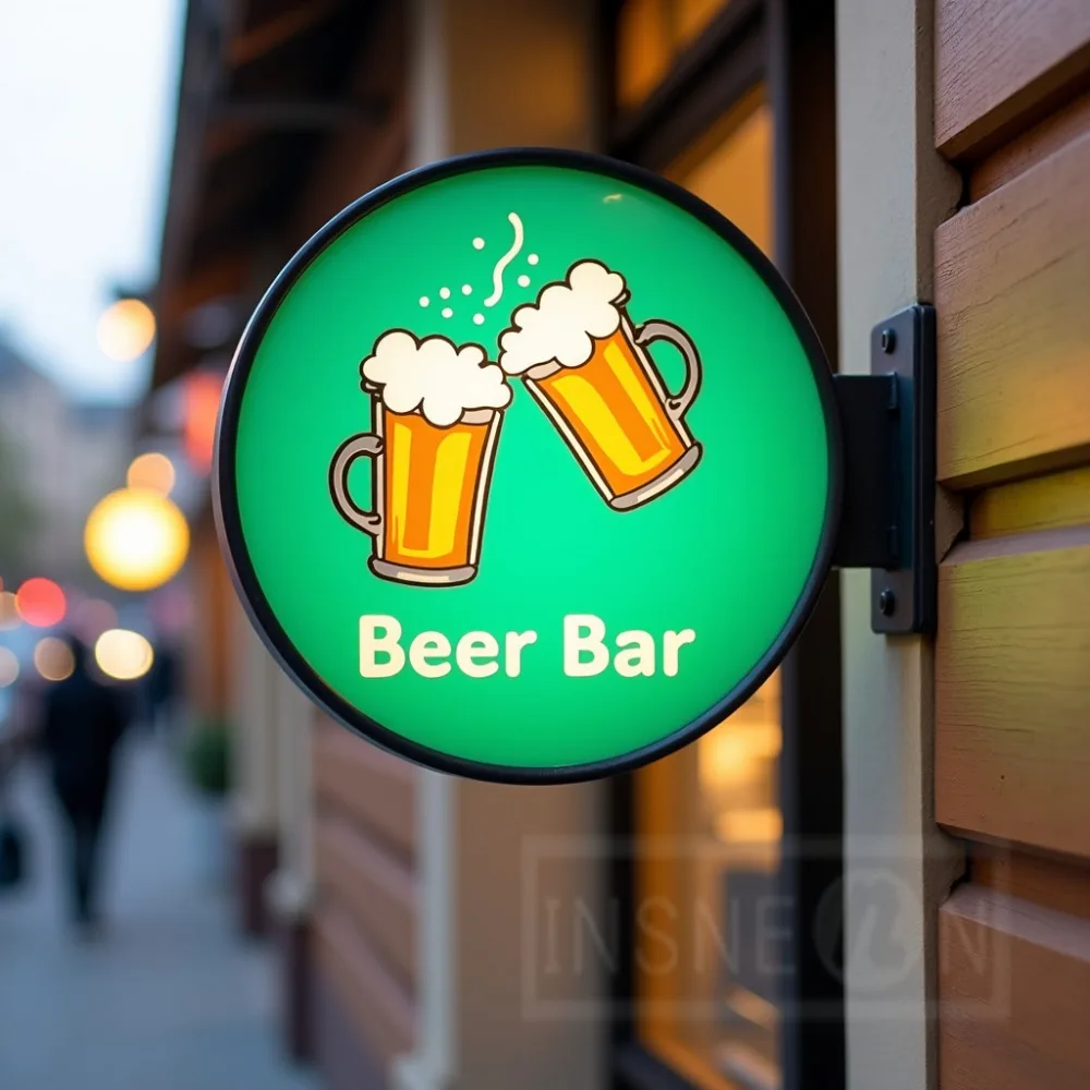 Custom Round Light Box Sign Outdoor Business Storefront LED Acrylic Illuminated Signboard Waterproof Double Sided Shop Signage