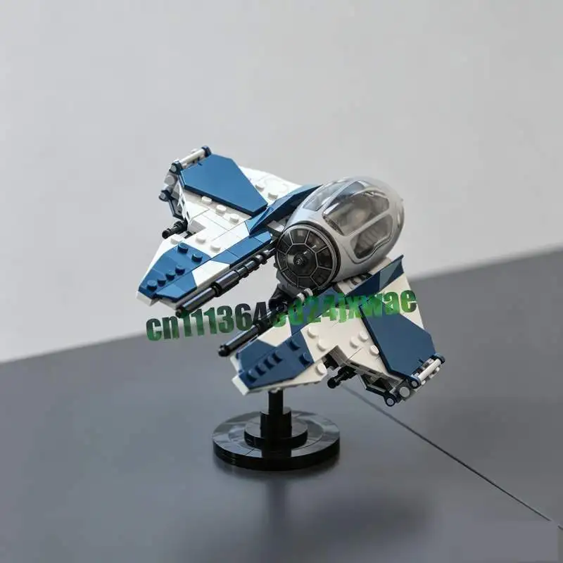 NEW 327PCS MOC Compact Light Interceptor Sci-Fi Spaceship Model Custom Puzzle DIY Creative Assembly Toy Blocks Collection Gifts