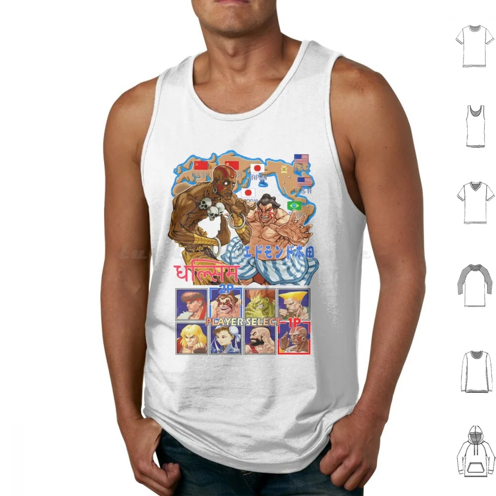 Tribute To Tank Tops Print Cotton Ryu Fighter Retro Ken Street Gaming Game Arcade Video Games Akuma Hadouken Geek Fight