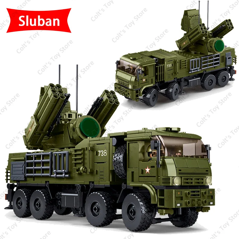 WW2 Soviet Military Weapon BTR-80 Armored Personnel Carrier Building Blocks Pantsyr-S1 Air Defense System Bricks Model Toys Gift