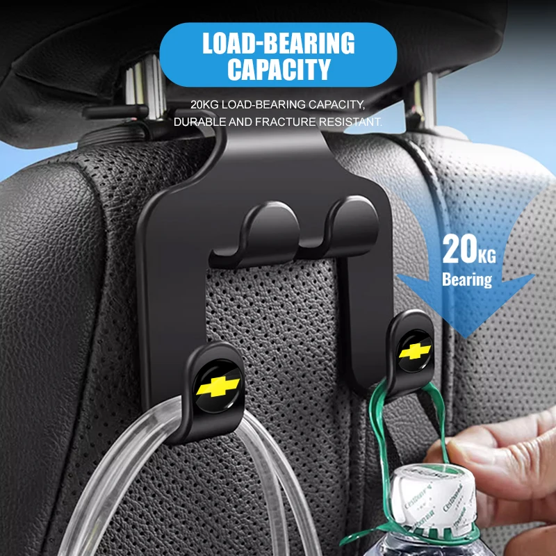 Gancho para reposacabezas de asiento de coche, colgador de bolso, organizador de almacenamiento para Chevrolet Camaro Trax Blazer Cavalier Onix Aveo Silverado