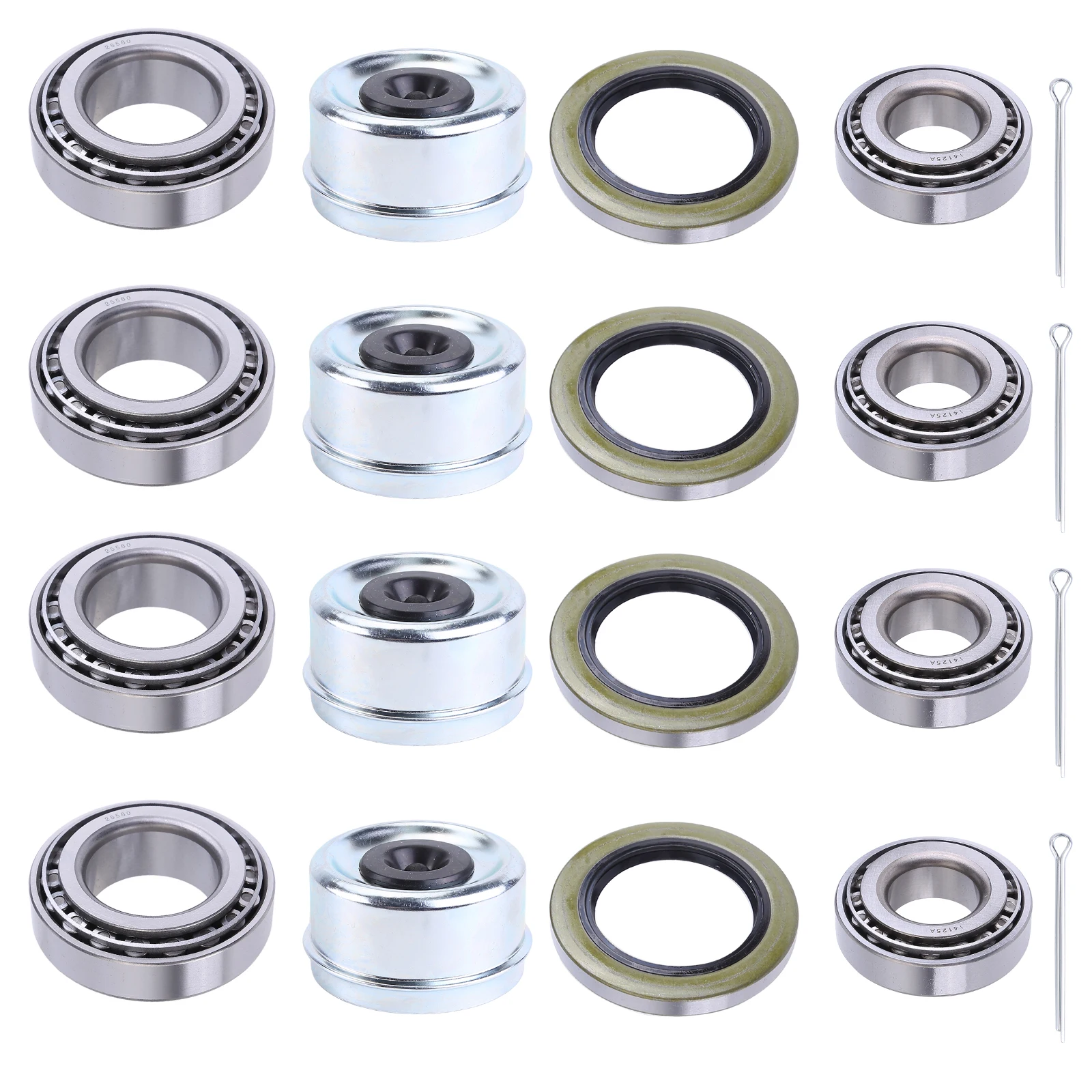 

4Pack Trailer Hub Wheel Bearing Kits 14125 25580 8 Lug 6000-7000lb Axles