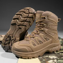 Classic New High Top Men's Outdoor Mountaineering and Hiking Touring Shoes with Thick Sole and High Height Running Sports Shoes