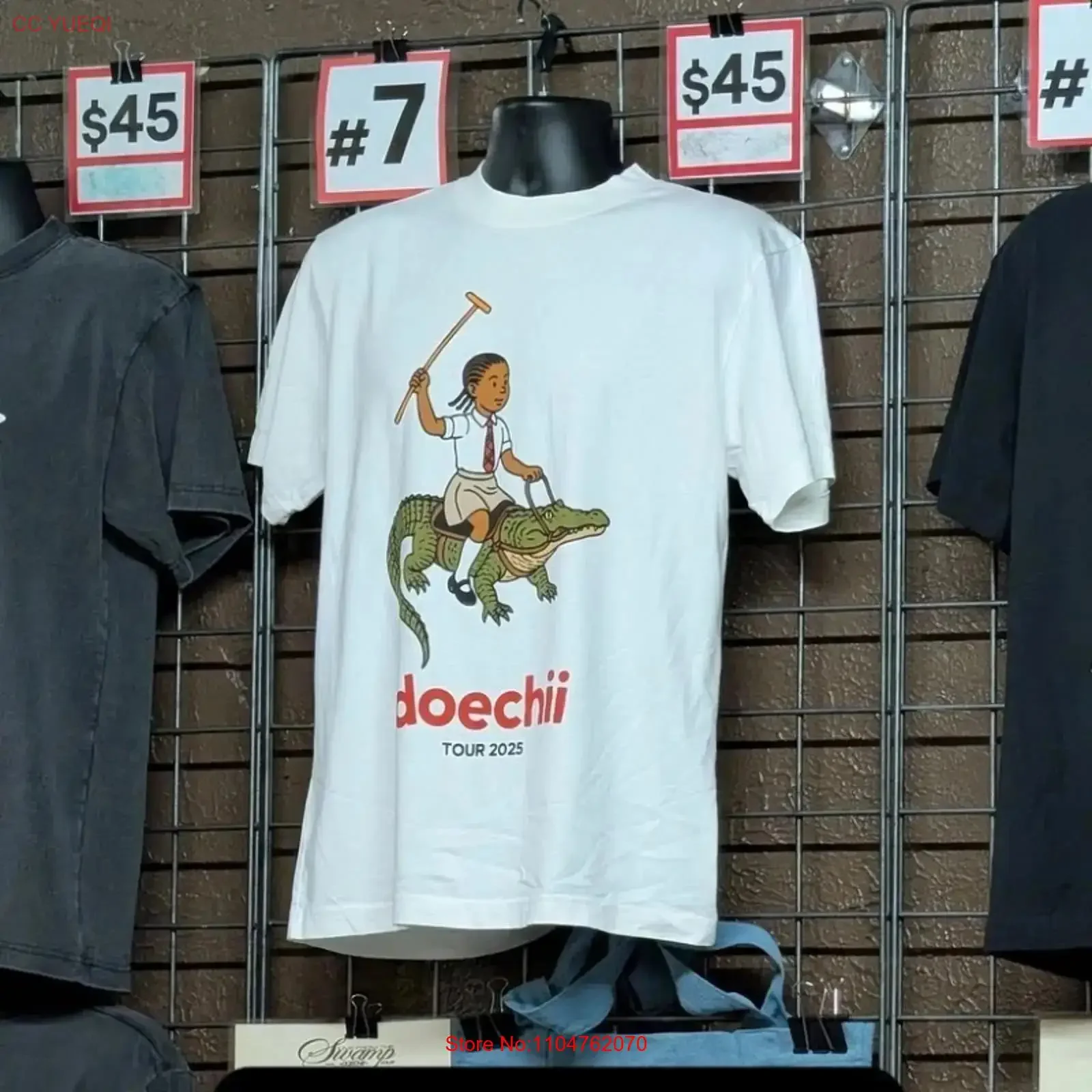 New Apparel Doechii Cartoon Live From Swamp Tour 2025 T shirt cotton vintage Washed designer clothes fashion graphic Stretched