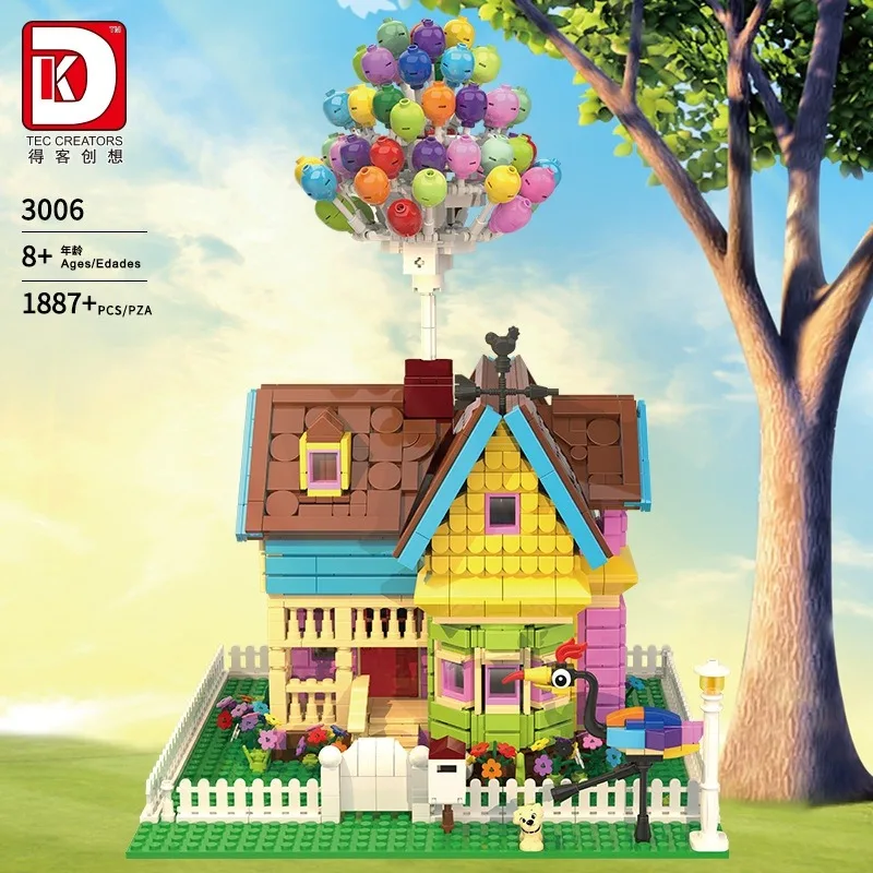 

Deke 3006, креативный MOC, подвесной воздушный шар, домик, балансировочная рамка, детская образовательная сборка, гранулы, строительный блок, игрушка в подарок.