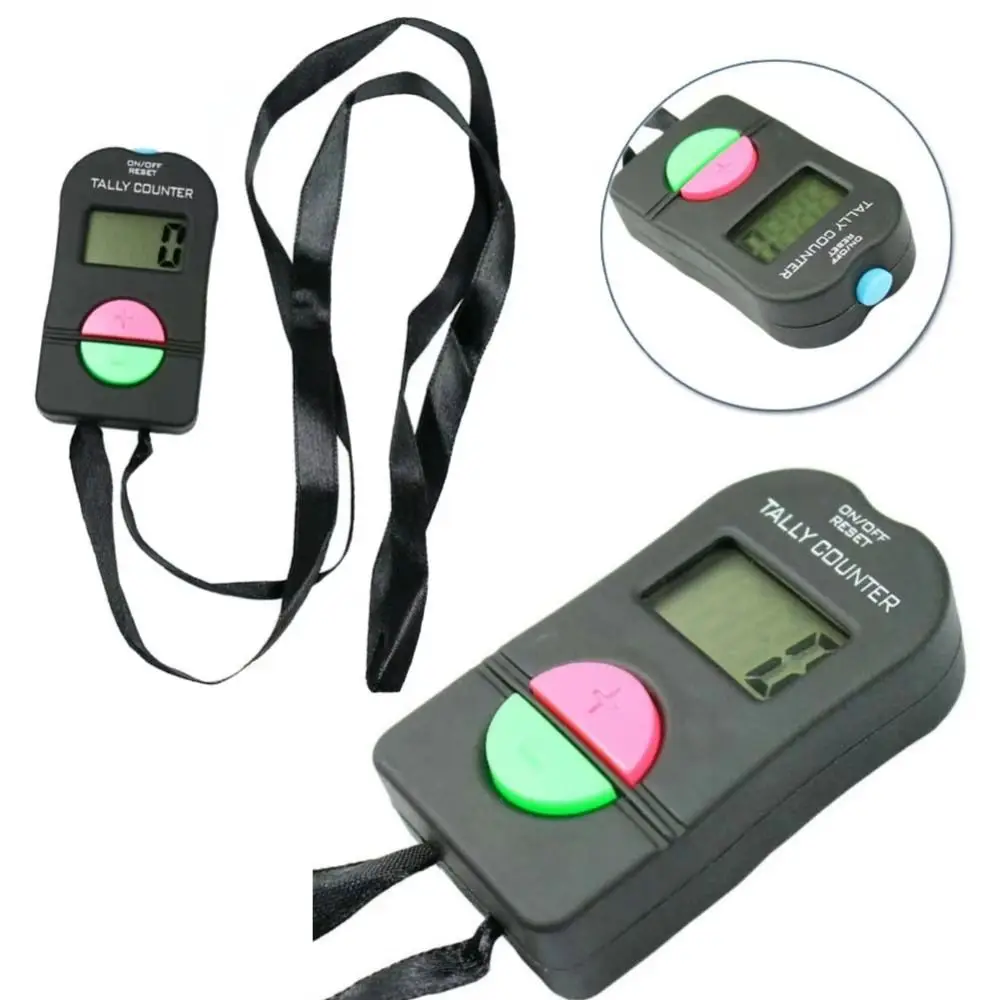 LCD Display Digital Counter 0-9999 Range Addition Subtraction Function Hand Tally Clicker Battery Powered Lightweight