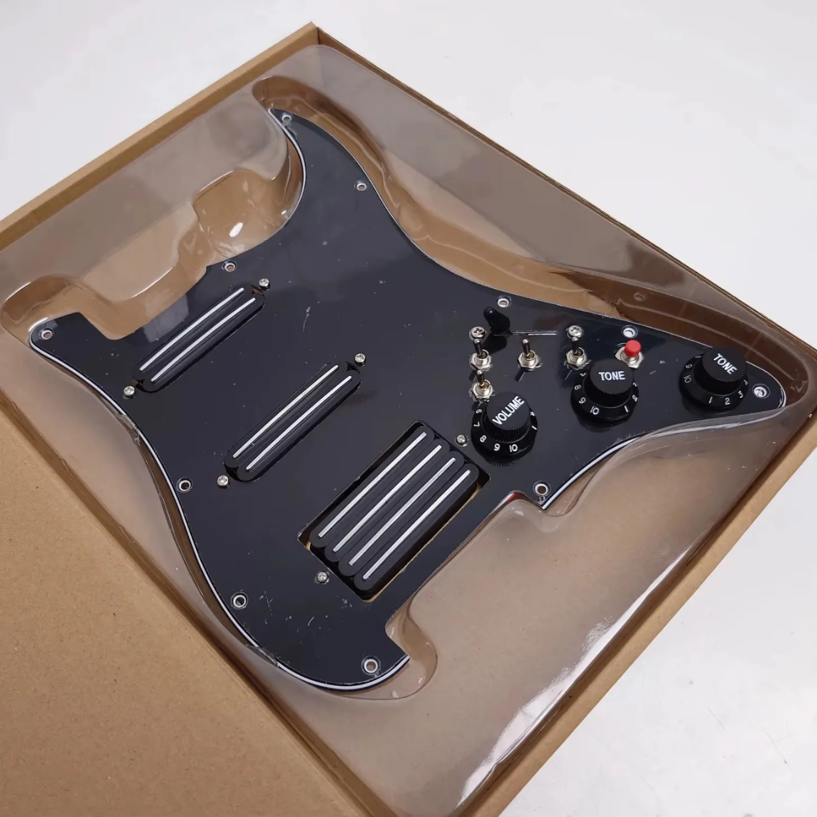 SSH Loaded Pickguard with Coil Split Humbucker Pickups Prewired Scratch Plate Set for ST Style Electric Guitar Replacement