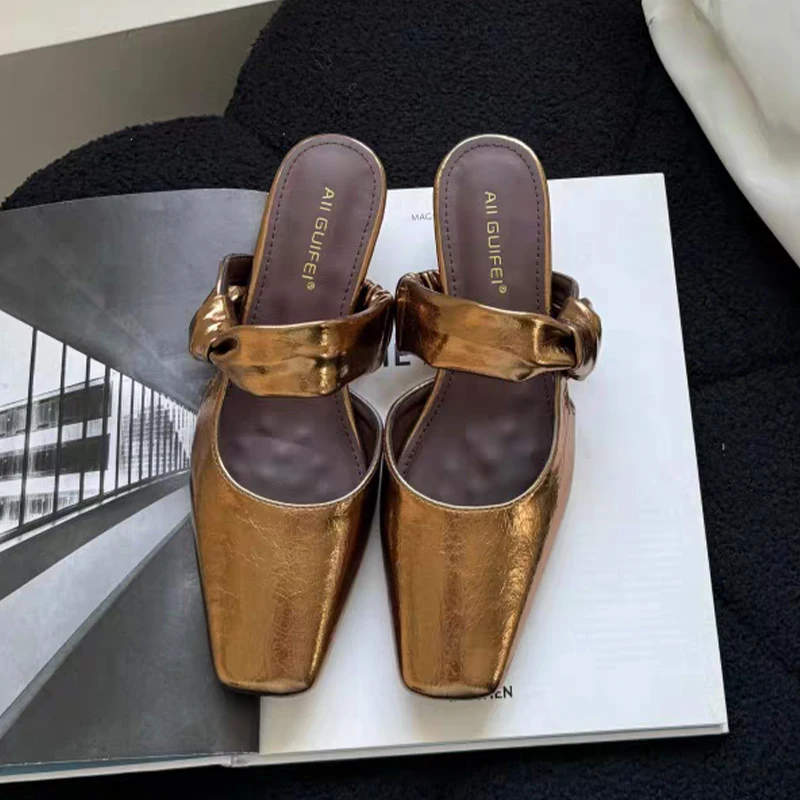 

Square Toe Slippers Women Wedges Sandals Designer High Heels Shoes Woman Summer 2026 Trend Walking Shoes Slingback Slides Mujer