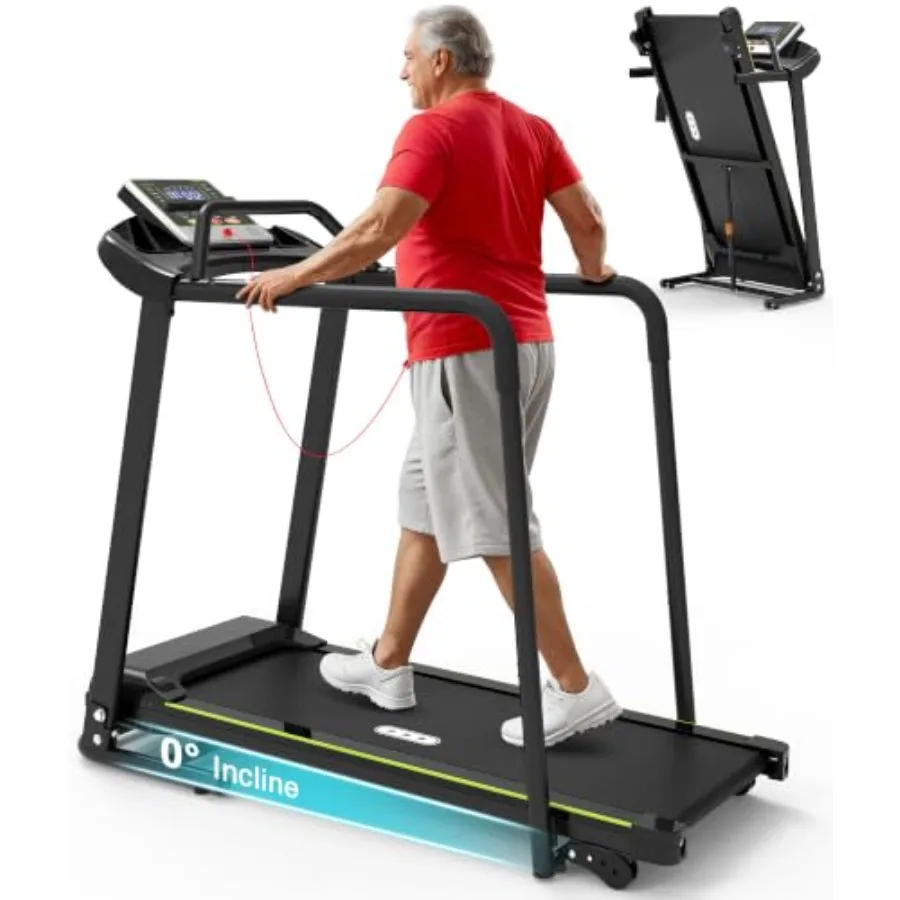 Treadmill for Seniors with Dual Handrails-0.3 MPH Slow Start