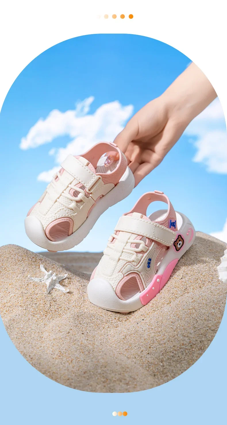 2026 Neue Sommer Jungen Zehensandalen Weiche Sohle Rutschfeste Kinder Baby Weichsohlen-Klettverschluss Strandschuhe Kleinkindsandalen – Detail 12