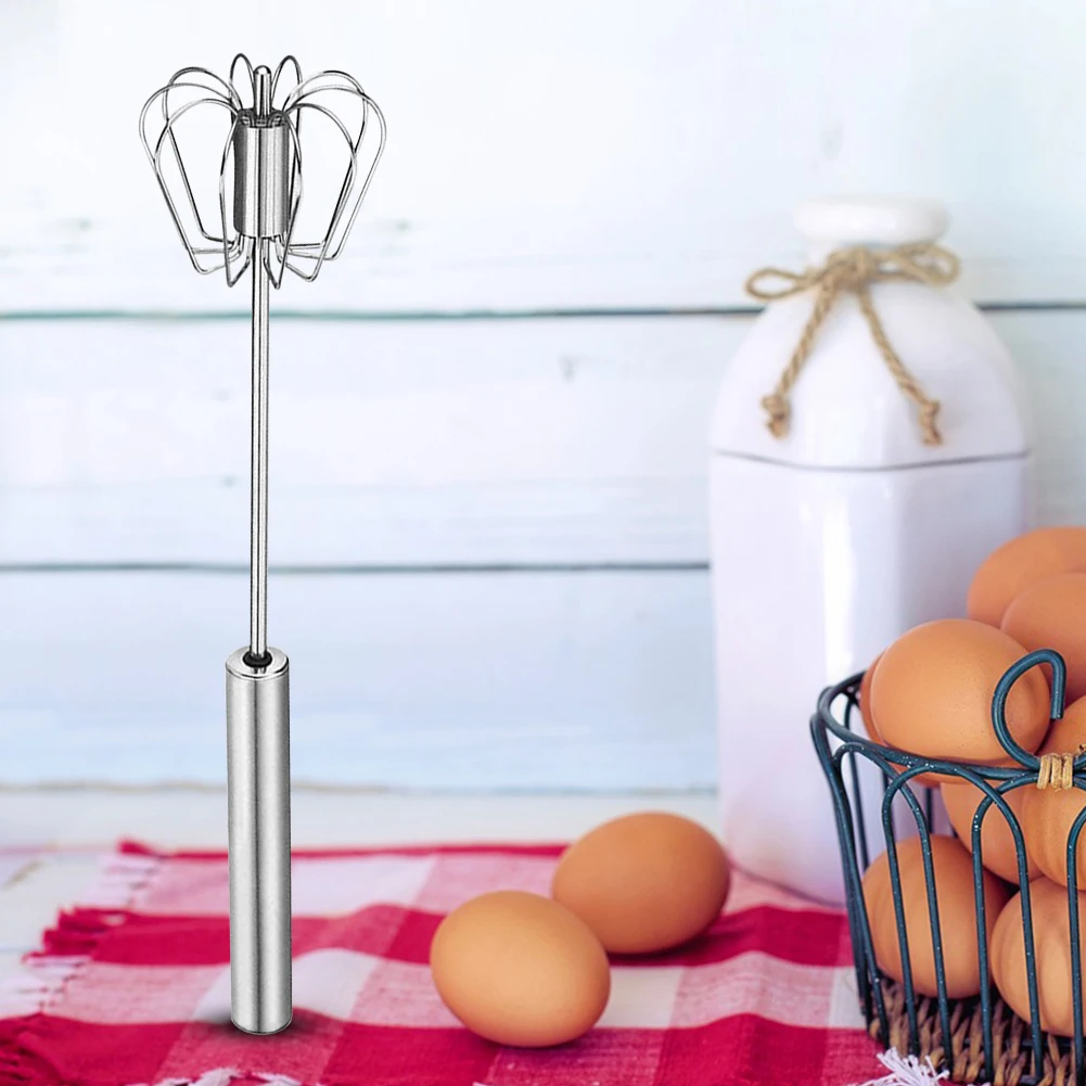 Hand Push Whisk Mixer Stainless Steel Egg Beater Kitchen Appliance 10/12 Inch Milk Frother for Cooking for Beating Stirring